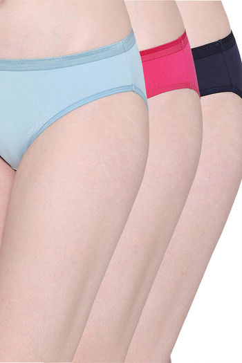 Buy Wacoal Low Rise Half Coverage Bikini Panty (Pack of 3) - Multicolor